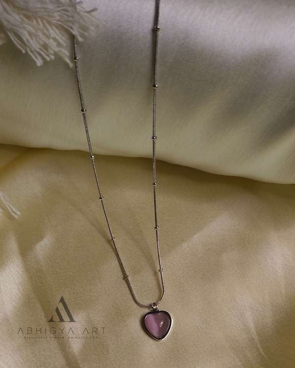 Rose Quartz Heart Pendant Necklace