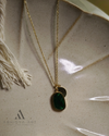 Verdant Charm Green Stone Pendant Necklace