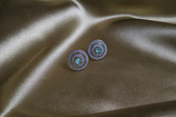 Elegant Round AD Stud Earrings