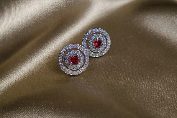 Elegant Round AD Stud Earrings