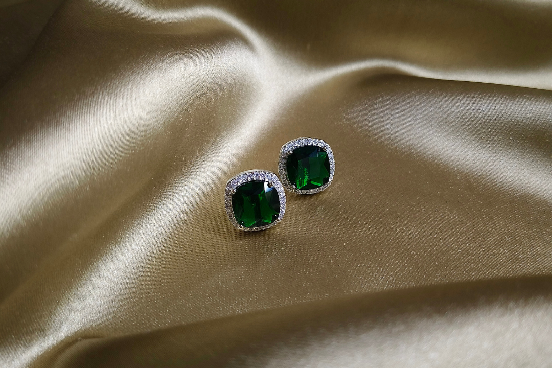 AD Cushion-Cut Stud Earrings