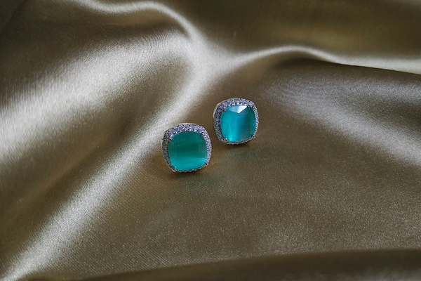 AD Cushion-Cut Stud Earrings