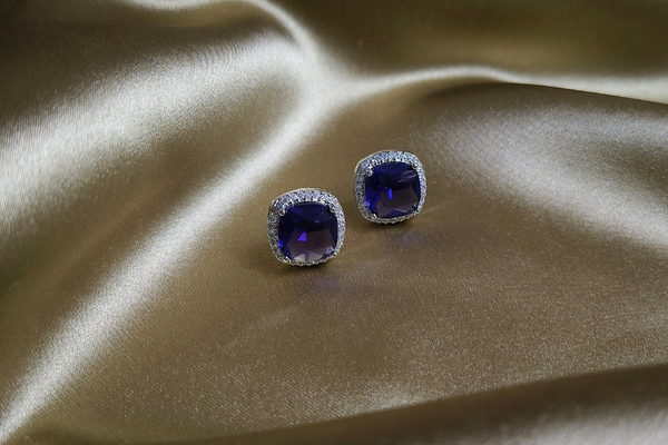 AD Cushion-Cut Stud Earrings