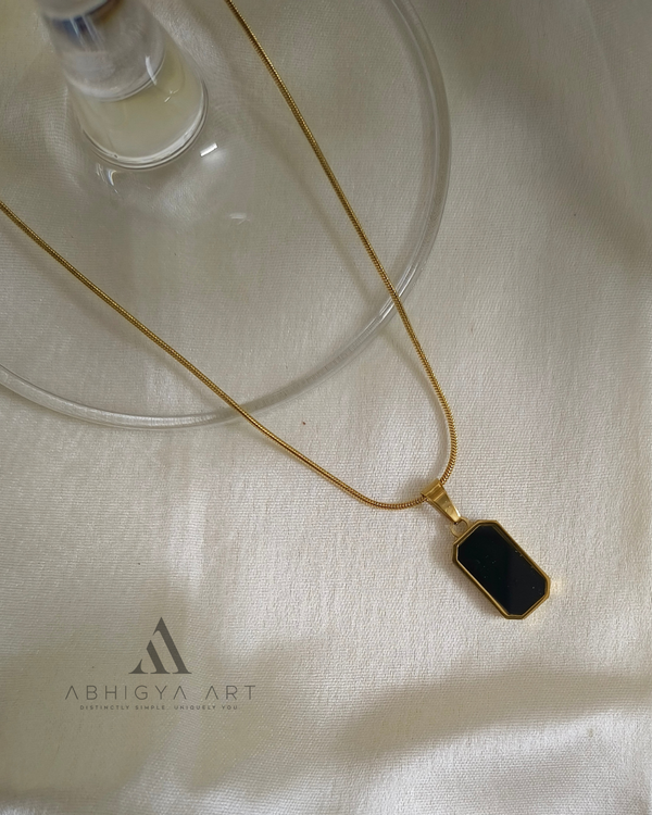 Black Onyx Rectangle Pendant