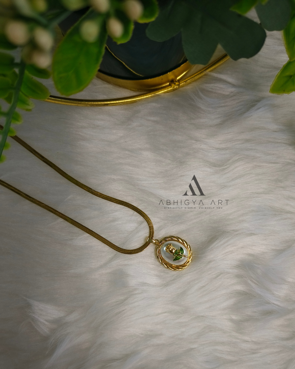 Petite Enamel Round Pendant