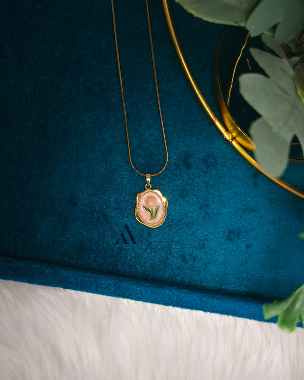 Tulip Oval Enamel Pendant