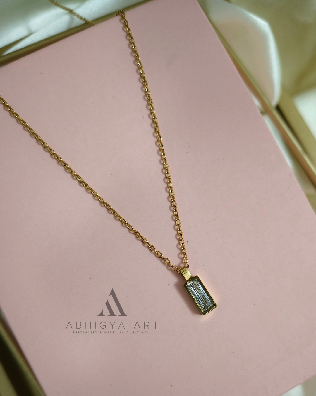 Emerald Rectangle Bezel Pendant