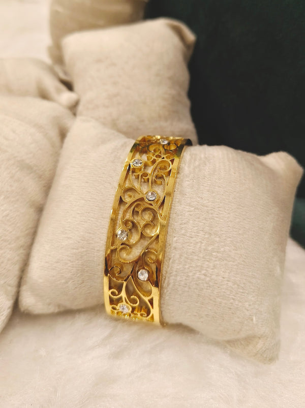 Scroll Filigree CZ Bangle