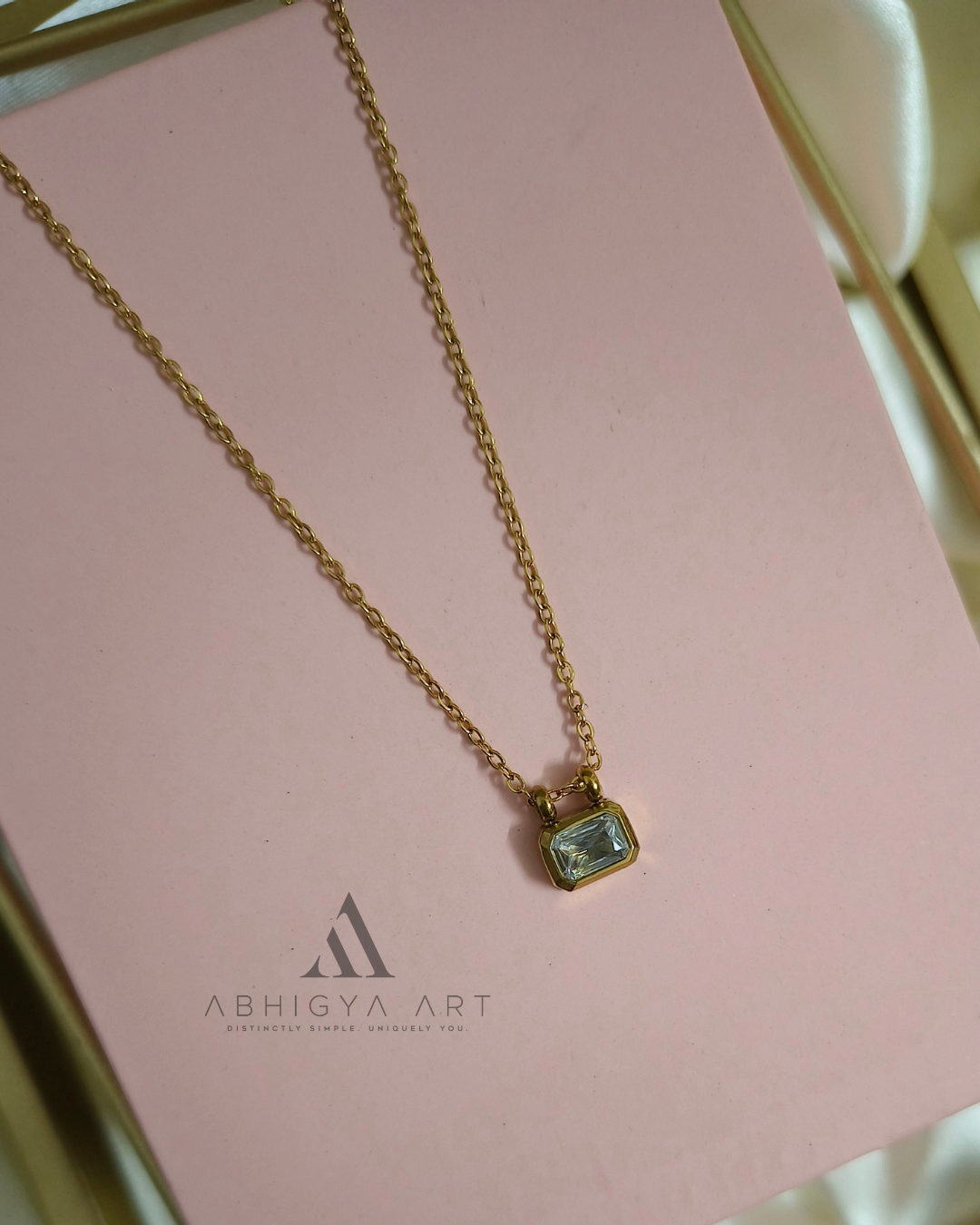 Sage Rectangle Bezel Pendant