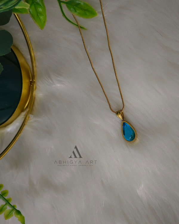 Blue Teardrop Stone Pendant