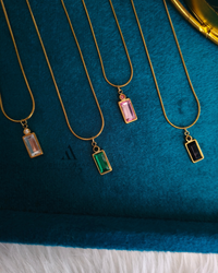 Rectangle Gemstone Bezel Pendant - Abhigya Art