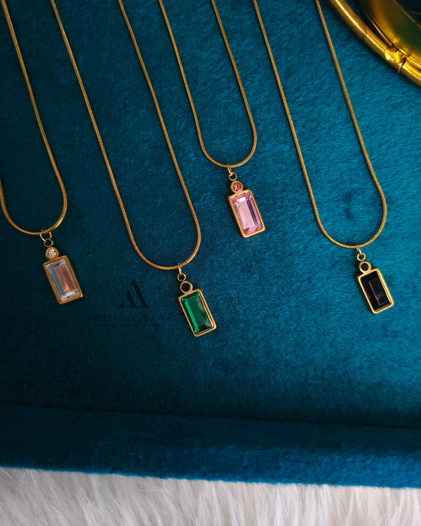 Rectangle Gemstone Bezel Pendant