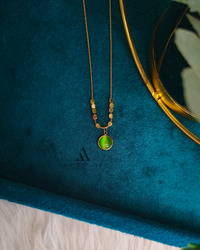 Green Cat Eye Pendant - Abhigya Art