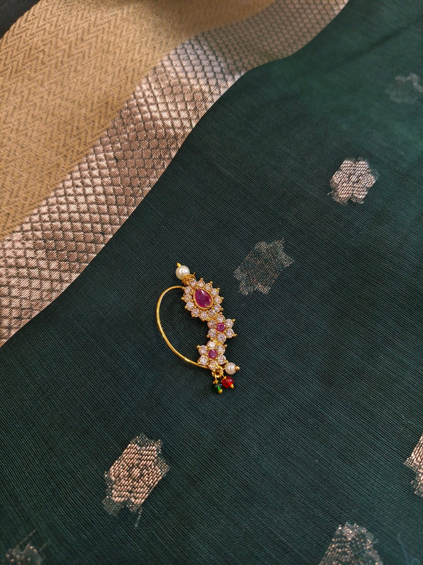 Ruby Pearl Chain Nath