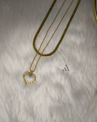 Pearl Heart Gold Pendant - Abhigya Art