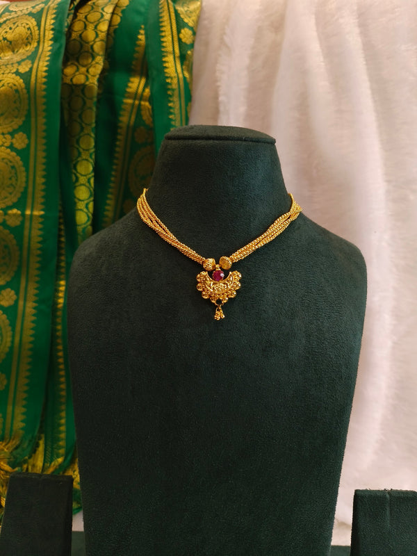 Dainty Ruby Pendant Chain