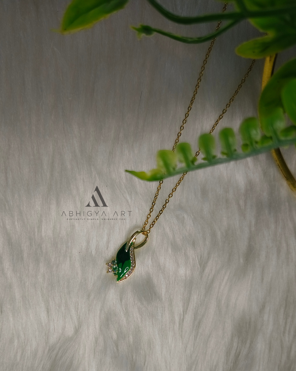 Emerald Leaf Pendant