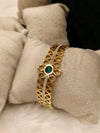 Emerald Blossom Filigree Bangle - Abhigya Art