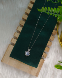 Silver CZ Heart Pendant - Abhigya Art