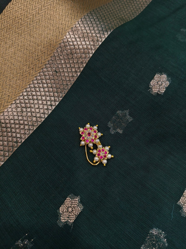 Dainty Ruby Floral Nath