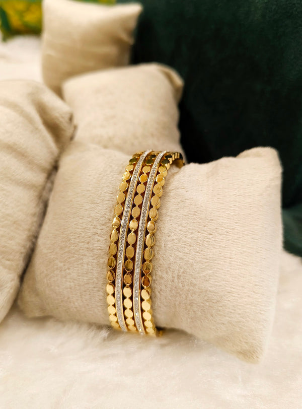 Beaded Row CZ Bangle