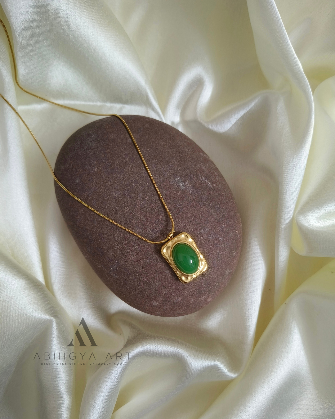 Green Jade Rectangle Pendant