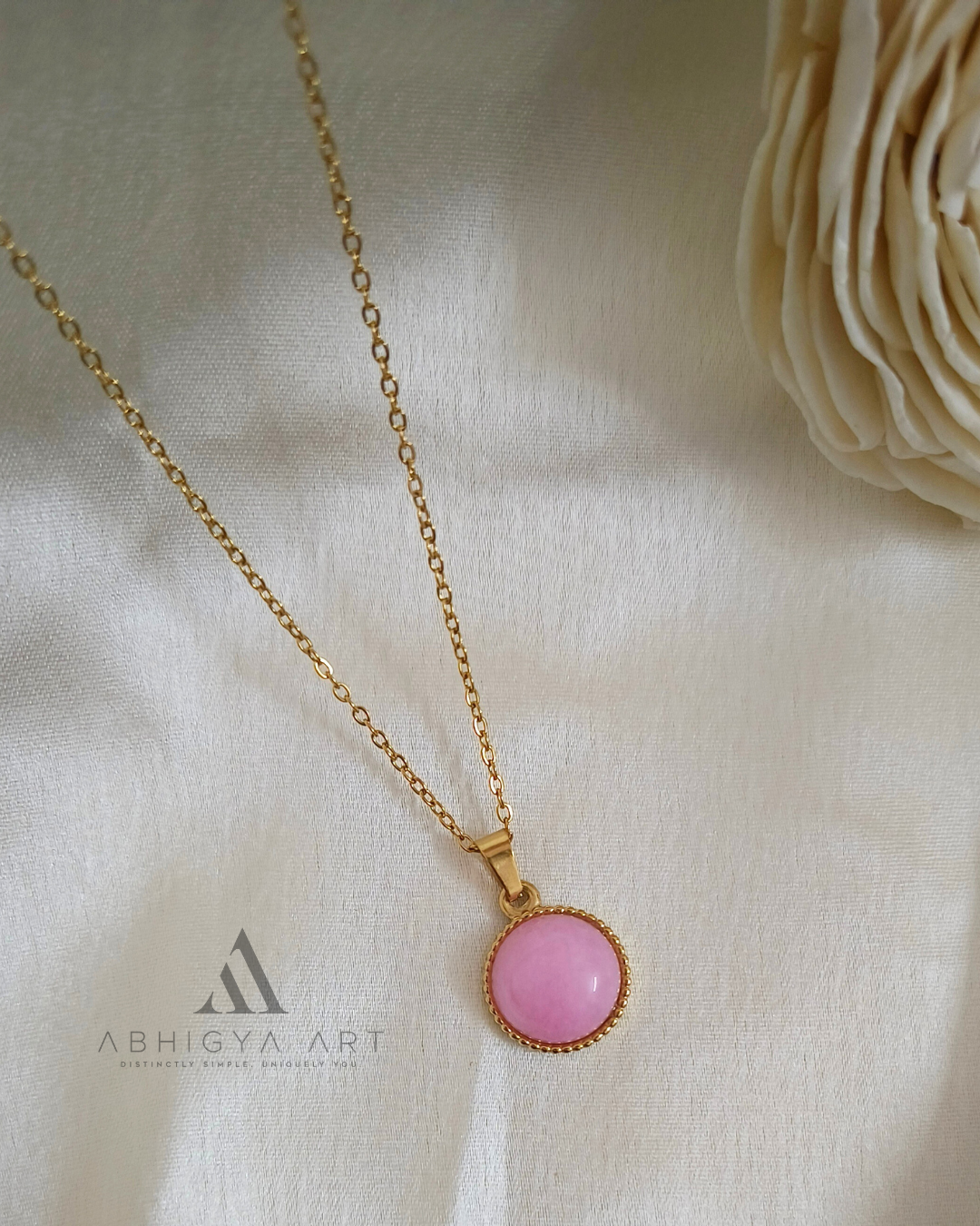 Round Cabochon Pendant (4 Colours)