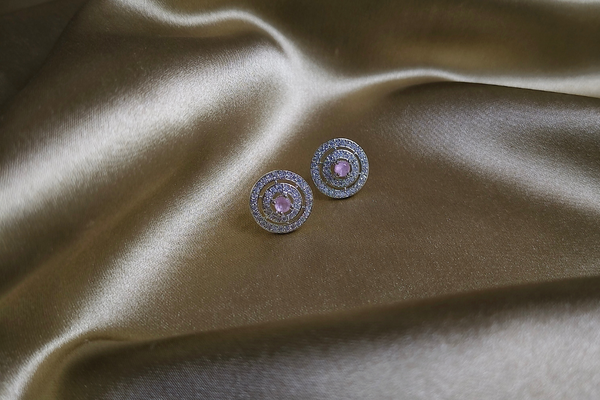 Elegant Round AD Stud Earrings