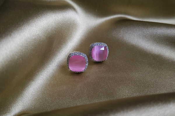 AD Cushion-Cut Stud Earrings