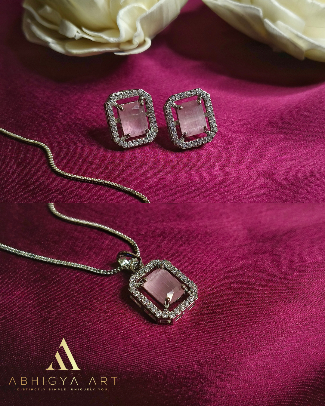 Classic AD Earrings & Pendant Set – Available in Multiple Colors